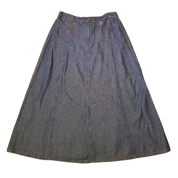 Southern Lady 10 Blue Jean Denim Skirt Maxi Modest Church Home School